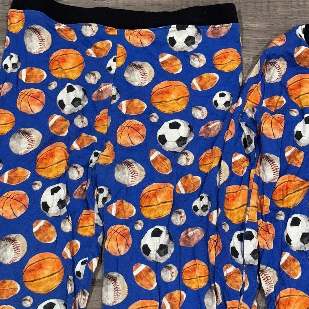 Bamboo Sports Pajamas 9/10 Basketball Soccer Football Dream Big Little Co PJs